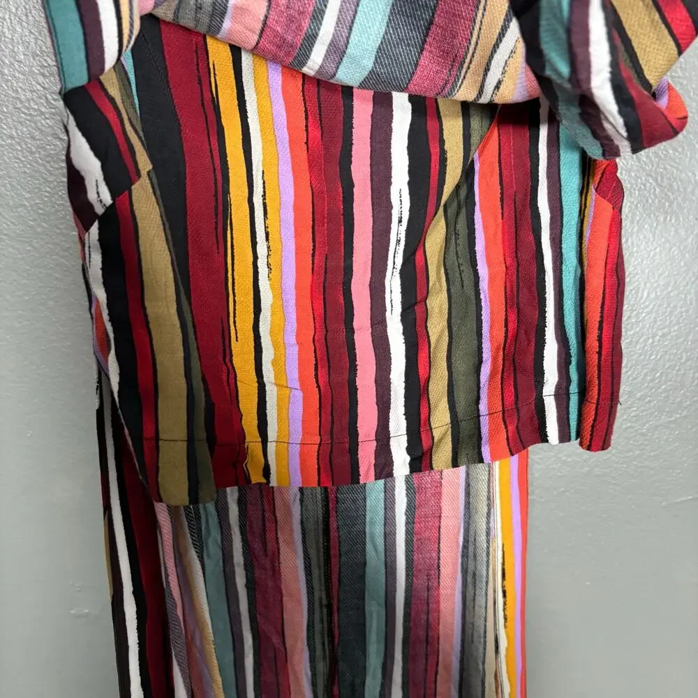 Free People Women's Ruby Colorful Striped Tunic Top - Size Small - Boho Festival